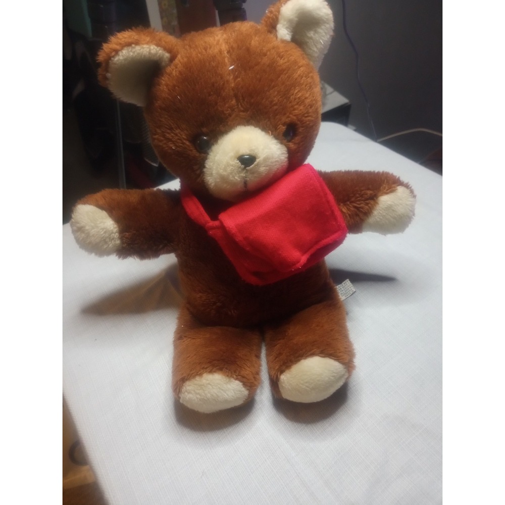 Vtg 1980 Wallace Berri And‎ Co 16.5 Brown Teddy Bear With Pouch